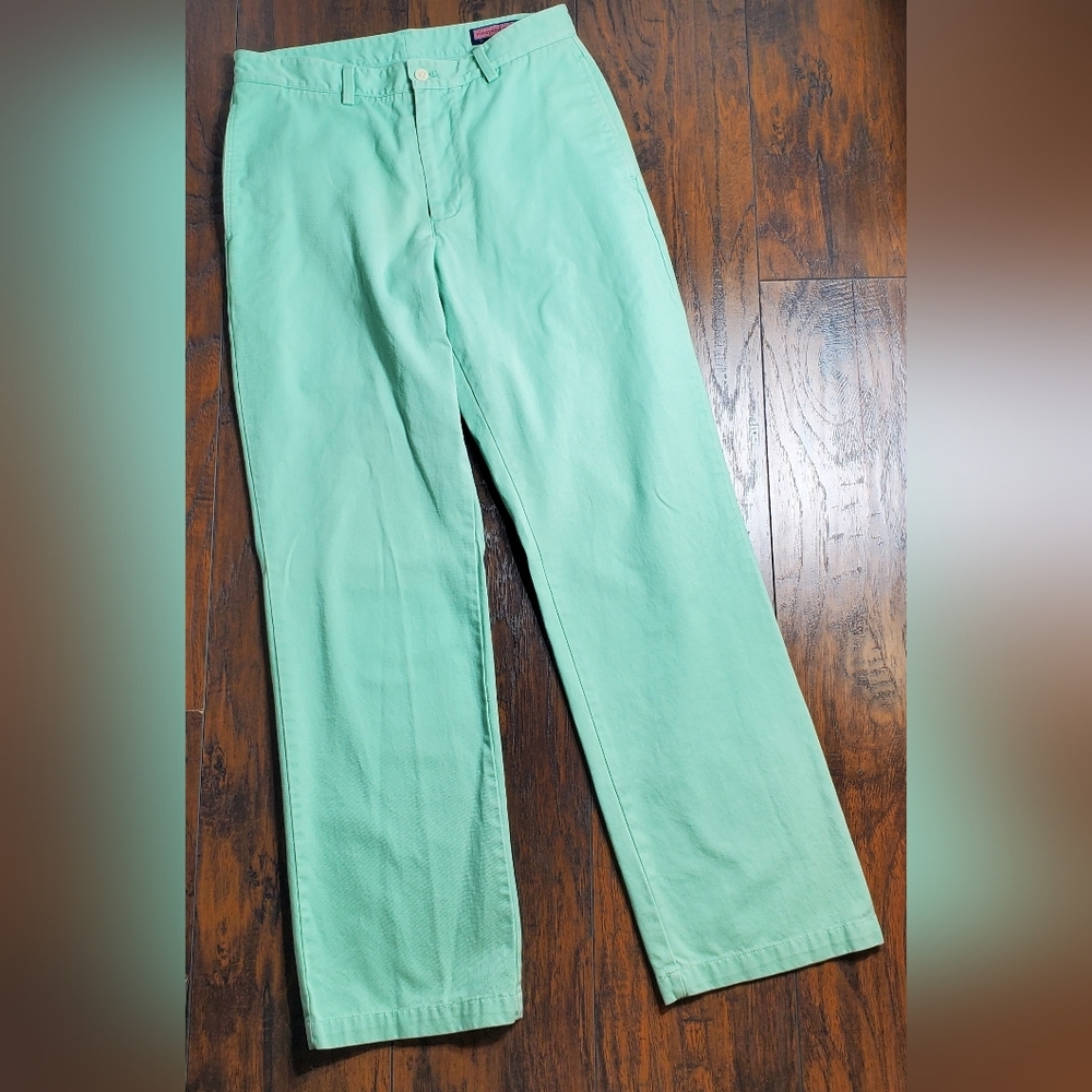 Vineyard Vines Chino Club Pants Men 30 x 32 Green Flat Front